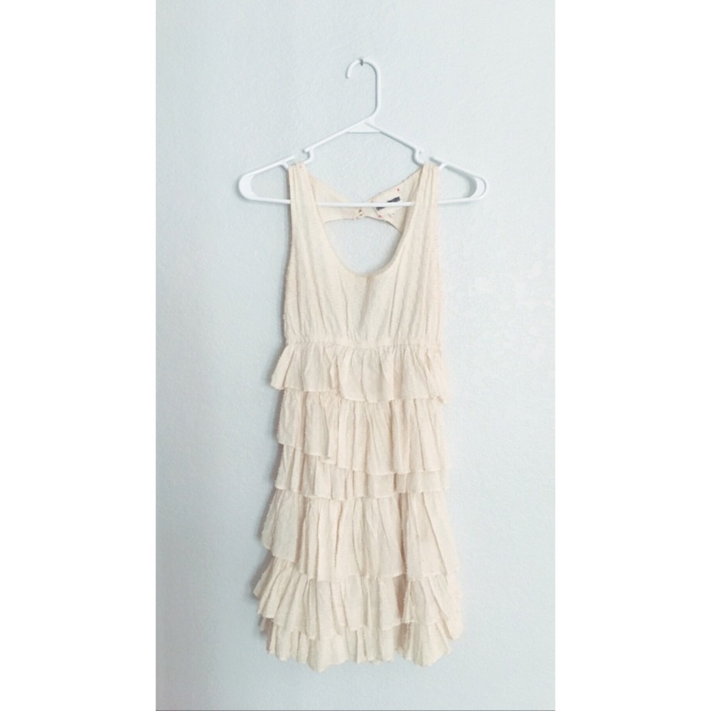 Cream Ruffle Dress